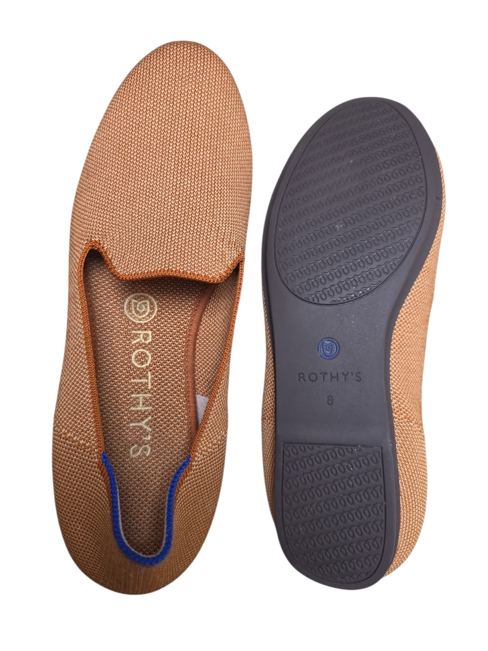 Rothy's The Loafer Camel Tan Knit Slip On Flats Women's Size 8 - Picture 4 of 4